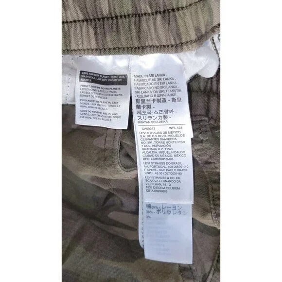 Levis XS Camouflage Jogger Pants Elastic Waistband & Cuffs - Picture 4 of 8